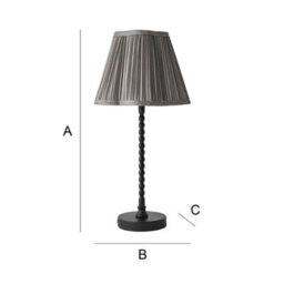 Valuelights Maeve Dark Grey Pleated Faux Silk Scallop Shade Black Bobbin Table Lamp And Bulb - thumbnail 6