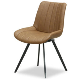 Wyld Haus Arques Tan Faux Leather Swivel Dining Chair - thumbnail 2