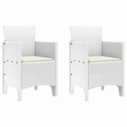 Berkfield Garden Dining Set 3 Pcs White Polt Rattan - thumbnail 5