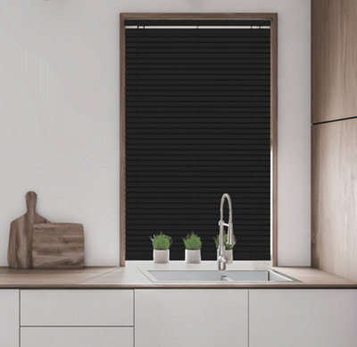 Caecus Blinds Caecus Pvc Venetian Blinds Black 210Cm Width X 150Cm Drop - image 1