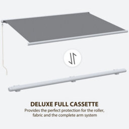 Outsunny 4X3M Full Cassette Electric Retractable Awning For Patio Door Window - thumbnail 5