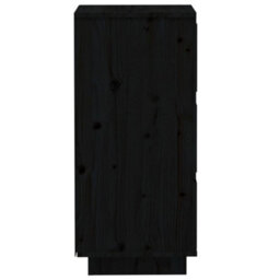 Berkfield Sideboards 2 Pcs Black 32X34X75 Cm Solid Wood Pine - thumbnail 5
