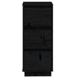 Berkfield Sideboards 2 Pcs Black 32X34X75 Cm Solid Wood Pine - thumbnail 4