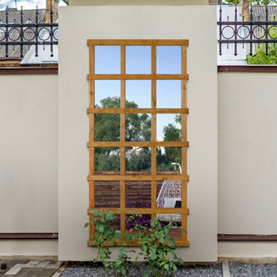 Mirroroutlet The Trellis Garden Large Wooden Wall Fence Or Leaner Mirror 180Cm X 92Cm - image 1