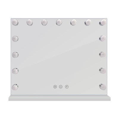 Inmtfei Hollywood Vanity Makeup Mirror 58X46Cm With 15 Led Bulbs 3 Colour Modes 5X Magnifier And Usb Charging - image 1