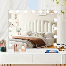 Inmtfei Hollywood Vanity Makeup Mirror 58X46Cm With 15 Led Bulbs 3 Colour Modes 5X Magnifier And Usb Charging - thumbnail 8