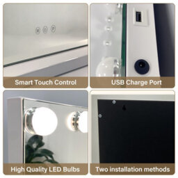 Inmtfei Hollywood Vanity Makeup Mirror 58X46Cm With 15 Led Bulbs 3 Colour Modes 5X Magnifier And Usb Charging - thumbnail 5