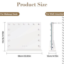 Inmtfei Hollywood Vanity Makeup Mirror 58X46Cm With 15 Led Bulbs 3 Colour Modes 5X Magnifier And Usb Charging - thumbnail 2
