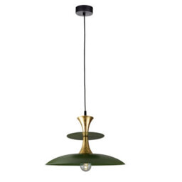 Luminosa Lighting Luminosa Celesta Dome Pendant Ceiling Light Green, Gold 1X E27 - thumbnail 1