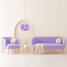 Happy Homewares Eye-Catching And Modern Small Lilac Feather Decorated Pendant Lighting Shade - thumbnail 6