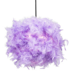 Happy Homewares Eye-Catching And Modern Small Lilac Feather Decorated Pendant Lighting Shade - thumbnail 3