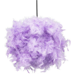 Happy Homewares Eye-Catching And Modern Small Lilac Feather Decorated Pendant Lighting Shade - thumbnail 1