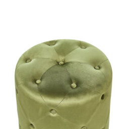 Wyld And Coco Velvet Round Tufted Ottoman Pouffe 40 Cm Olive - Fully Upholstered, Pine Frame, No Assembly Required - thumbnail 3