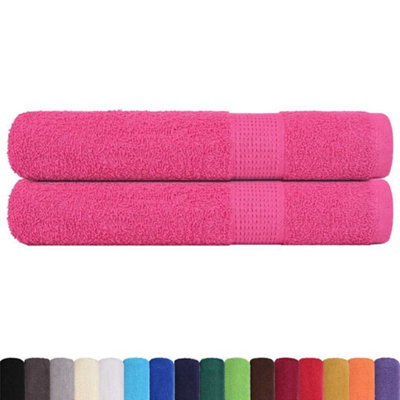 Berkfield Durable Sauna Towels 2 Pcs Pink 80X200 Cm 360 Gsm 100% Cotton