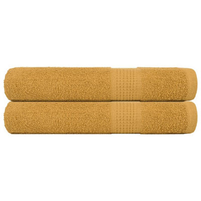 Berkfield Sauna Towels 2 Pcs Gold 80X200 Cm 360 Gsm 100% Cotton - image 1