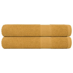 Berkfield Sauna Towels 2 Pcs Gold 80X200 Cm 360 Gsm 100% Cotton