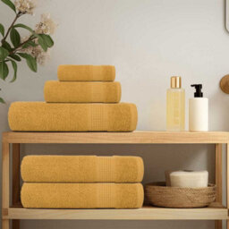 Berkfield Sauna Towels 2 Pcs Gold 80X200 Cm 360 Gsm 100% Cotton - thumbnail 3