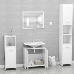 Vidaxl Bathroom Furniture Set White Engineered Wood - thumbnail 8