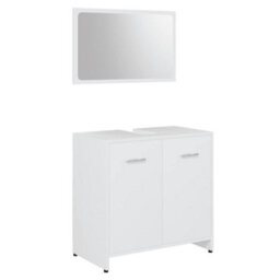 Vidaxl Bathroom Furniture Set White Engineered Wood - thumbnail 2