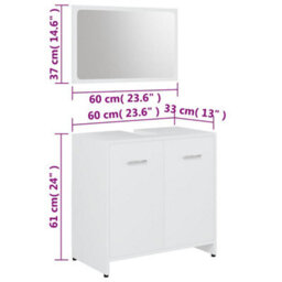Vidaxl Bathroom Furniture Set White Engineered Wood - thumbnail 3