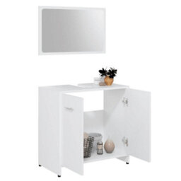 Vidaxl Bathroom Furniture Set White Engineered Wood - thumbnail 4