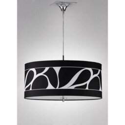 Luminosa Lighting Luminosa Manhattan Pendant Small 3 Light L1/sgu10, Polished Chrome With Black Patterned Shade - thumbnail 2