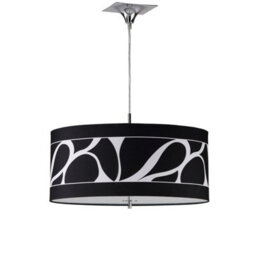Luminosa Lighting Luminosa Manhattan Pendant Small 3 Light L1/sgu10, Polished Chrome With Black Patterned Shade - thumbnail 1