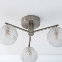 Valuelights Elle Brushed Chrome 3 Way Ip44 Bathroom Glass Shade Ceiling Light - thumbnail 4