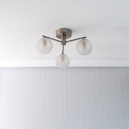 Valuelights Elle Brushed Chrome 3 Way Ip44 Bathroom Glass Shade Ceiling Light - thumbnail 2