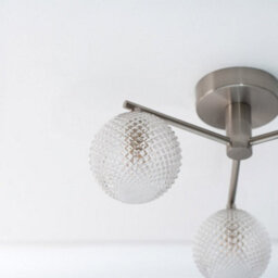 Valuelights Elle Brushed Chrome 3 Way Ip44 Bathroom Glass Shade Ceiling Light - thumbnail 3