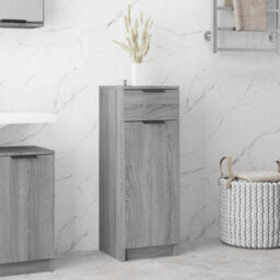Walplus Bathroom Cabinet Grey Sonoma 32X34X90 Cm Engineered Wood