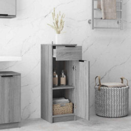 Walplus Bathroom Cabinet Grey Sonoma 32X34X90 Cm Engineered Wood - thumbnail 3