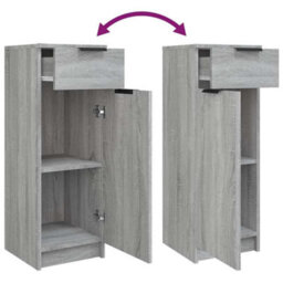 Walplus Bathroom Cabinet Grey Sonoma 32X34X90 Cm Engineered Wood - thumbnail 9