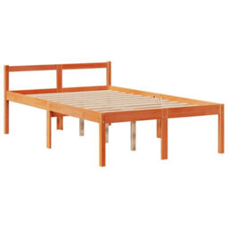 Berkfield Bookcase Bed Without Mattress Wax Brown 135X190 Cm Doouble Solid Wood Pine - thumbnail 8