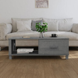 Berkfield Coffee Table Dark Grey 100X55X35 Cm Solid Wood Pine - thumbnail 3