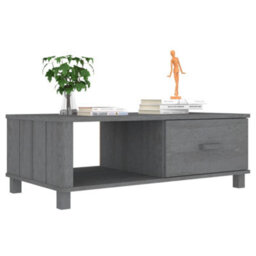 Berkfield Coffee Table Dark Grey 100X55X35 Cm Solid Wood Pine - thumbnail 4