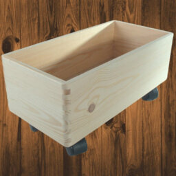 Woodeedoo Narrow Wooden Crate On Wheels Open Box Pine Organiser For Underbed Pantry Cupboard Shelf Craft Diy Storage 40X20X19Cm