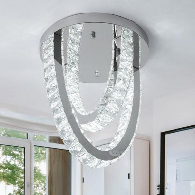 Silver Ceiling Light Led Ceiling Lamps Chandelier 3 Color Lights 30Cm - image 1