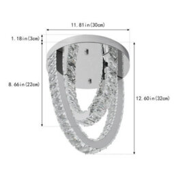 Silver Ceiling Light Led Ceiling Lamps Chandelier 3 Color Lights 30Cm - thumbnail 2