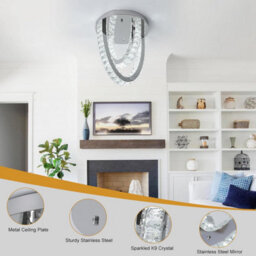 Silver Ceiling Light Led Ceiling Lamps Chandelier 3 Color Lights 30Cm - thumbnail 4