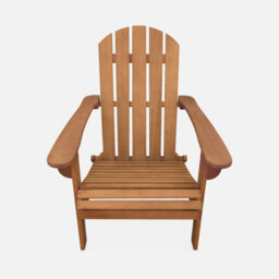 Sweeek - Pair Of Wooden Garden Deck Chairs Adirondack Salamanca X2 Natural 69X88.5X90 Cm - thumbnail 2