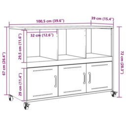 Vidaxl Sideboard Anthracite 100.5X39X72 Cm Steel - thumbnail 3