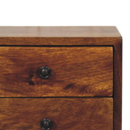 Artisan Furniture Solid Wood Solis 2-Drawer Chestnut Wall Mounted Nightstand, Brown - thumbnail 4