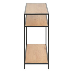 Wyld Haus El Paso Black Metal Console Table With Wild Oak Veneer, 2 Shelves - thumbnail 4