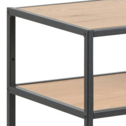 Wyld Haus El Paso Black Metal Console Table With Wild Oak Veneer, 2 Shelves - thumbnail 5