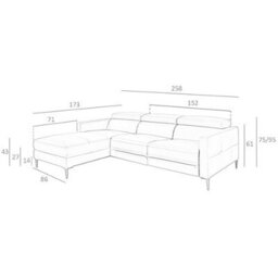 Angel Cerda Modern Left Chaise Longue Sofa In Dark Grey Leather - thumbnail 7