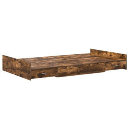 Berkfield Storage Bed Frame Smoked Oak 120 X 190 Cm Engineered Wood - thumbnail 7