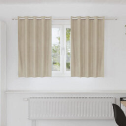 Berkfield Blackout Curtains With Eyelets 2 Pcs Cream Velvet - thumbnail 1