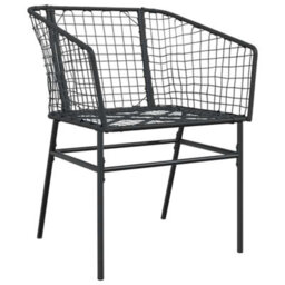 Berkfield Durable 5 Piece Garden Dining Set Black Poly Rattan Glass - thumbnail 4