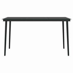 Berkfield Durable 5 Piece Garden Dining Set Black Poly Rattan Glass - thumbnail 7